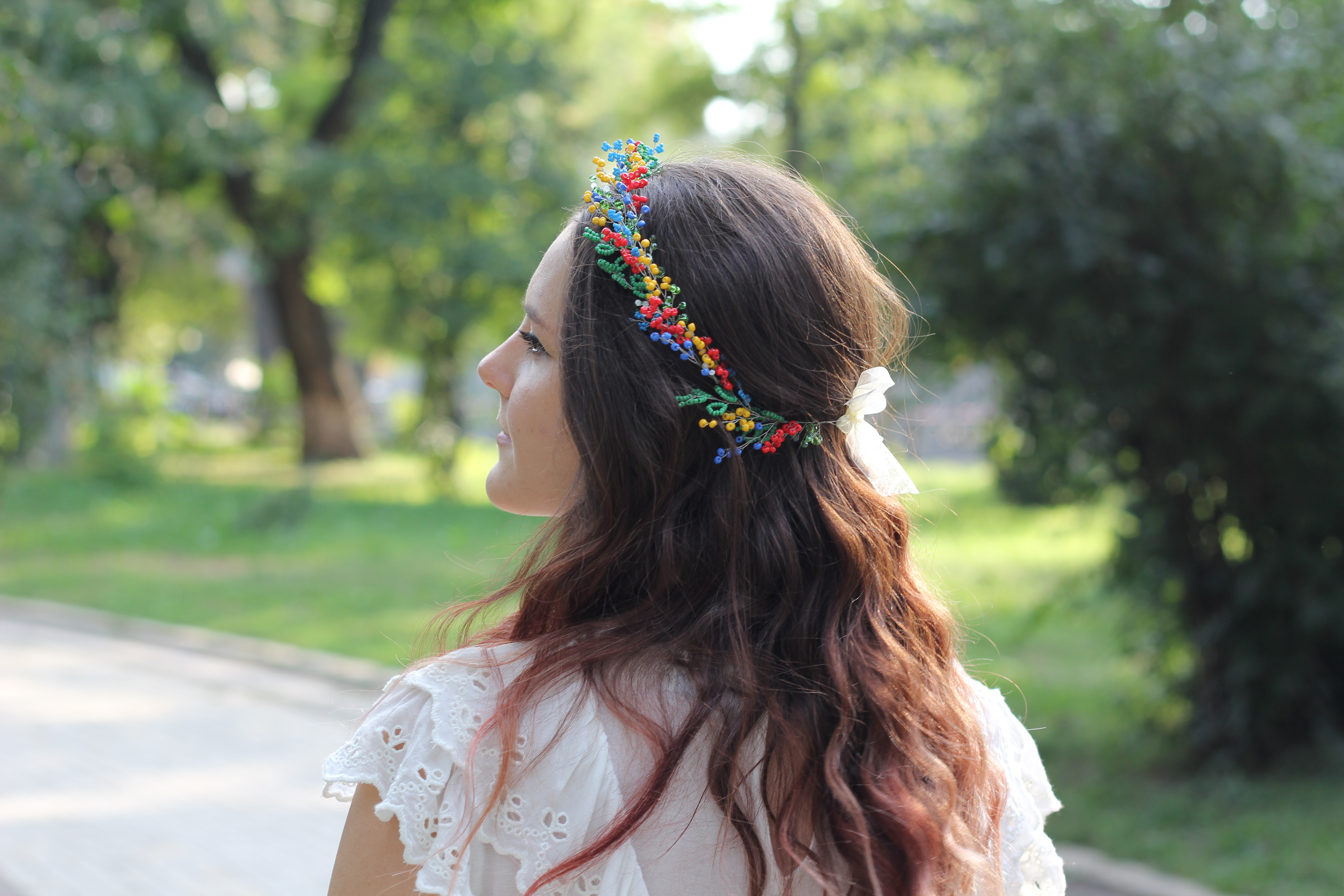 Handmade hair wreath summer inspired